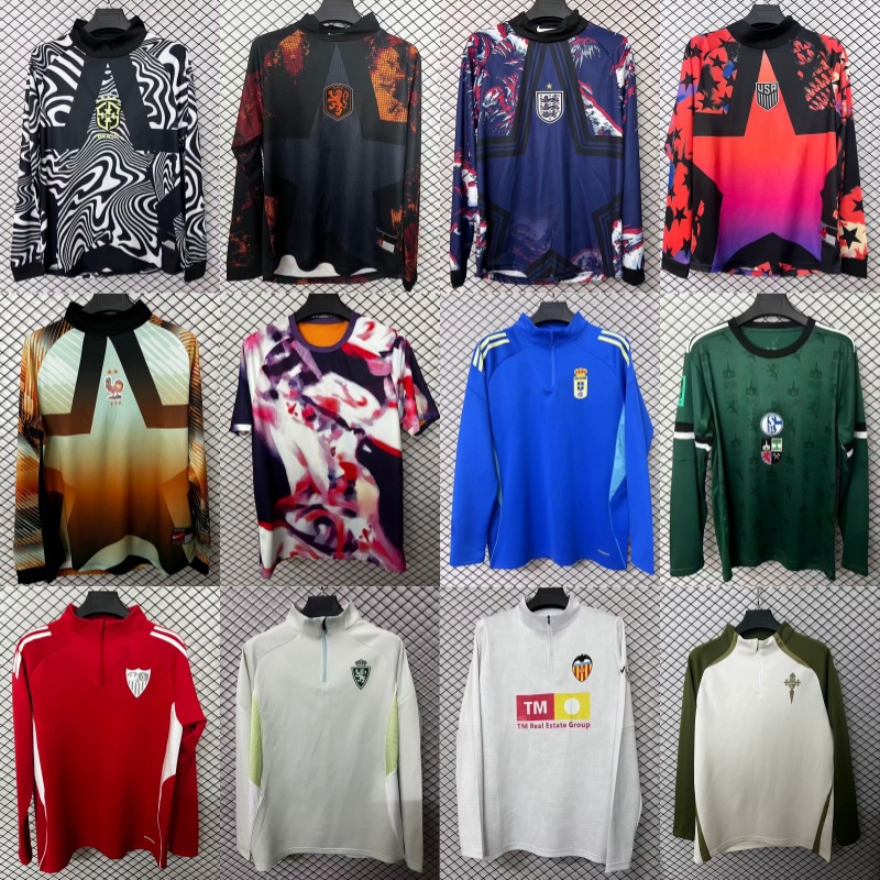 2026 Copa del Mundo fans de mangas largas Argentina Alemania Atlético Madrid uniformes deportivos camisetas de semi-tracción camisetas completas