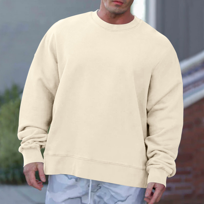 Sweater autumn new men's long sleeved pullover thick and versatile round neck sweater_voghion.com