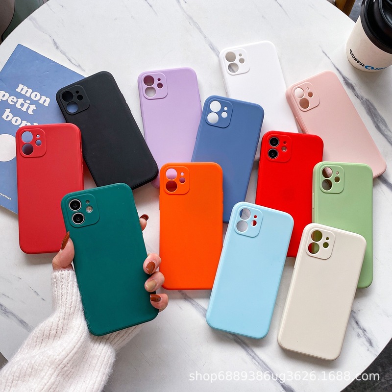 Suitable for Iphone17 12 11 Apple 13 Mobile Phone Case Tpu Liquid Fine Hole Rubik's Cube Straight Edge Protective Cover Anti-Fall