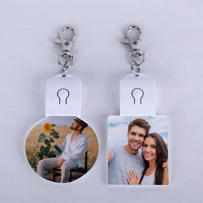 Светодиодная тепловая сублимация акрилового света брелок для ключей термопередача акрилового света брелока для света акрилового света