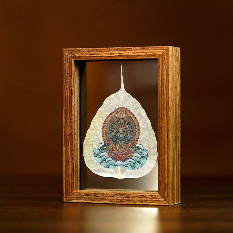 La Tabla pintada madera de la decoración de la hoja de Bodhi Zodiaco Dios amarillo del espécimen de la hoja de la riqueza puede ser cuadro fijo alta tabla transparente de la decoración de cristal