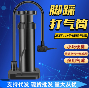 Car Air Pump Accessories American and French Air Nozzles Universal Household Portable Small Bicycle Foot Pump in Stock