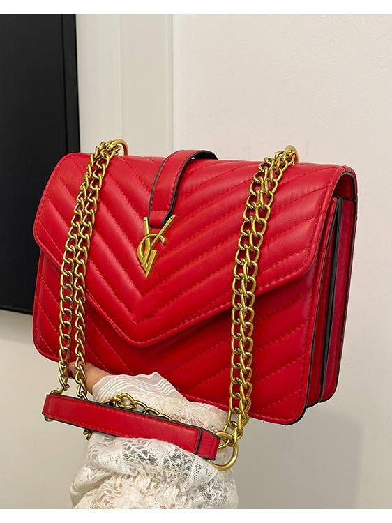 Bolso de moda de mujer 2025 nuevo bolso de estilo de cadena de bolso de cinturón bolso de hombro transfronterizo súper fuego bolso de solapa