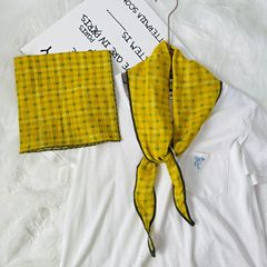 韩系宝宝棉方巾防风护颈围脖春秋格子百搭儿童双面薄款菱巾亲子款