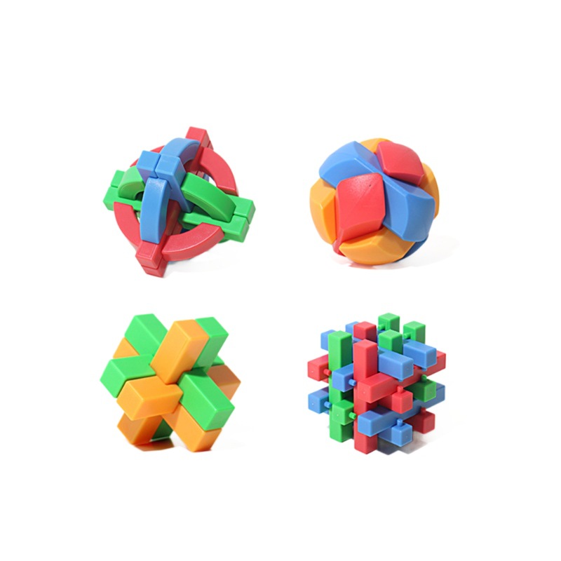 Colorido Luban bola agujero Minglock niños de alta dificultad estudiantes de primaria puzzle adultos ocio juguetes estructurales tradicionales
