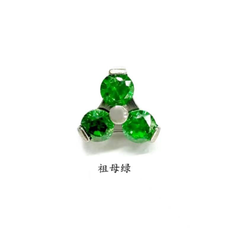 F136 Titanium Alloy Clover Zircon Earrings G23 Titanium New Multi-Color Ear Hole Maintenance Earrings Jewelry Head detail image 8