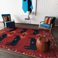 【子凡】中古ins风波斯地毯复古欧式动物绒毛毯卧室客厅加厚地毯