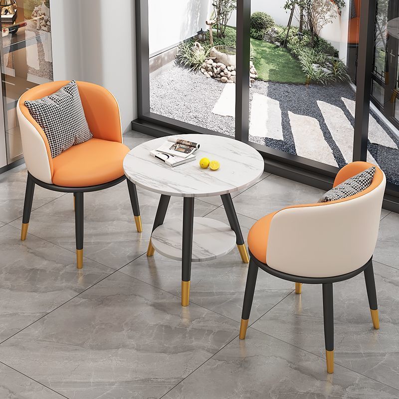 Balcony Leisure Double-Layer Small Table and Chair Internet Celebrity Simple Modern Tea Table and Chair Combination Hotel One Table Two Chairs Three-Piece Set