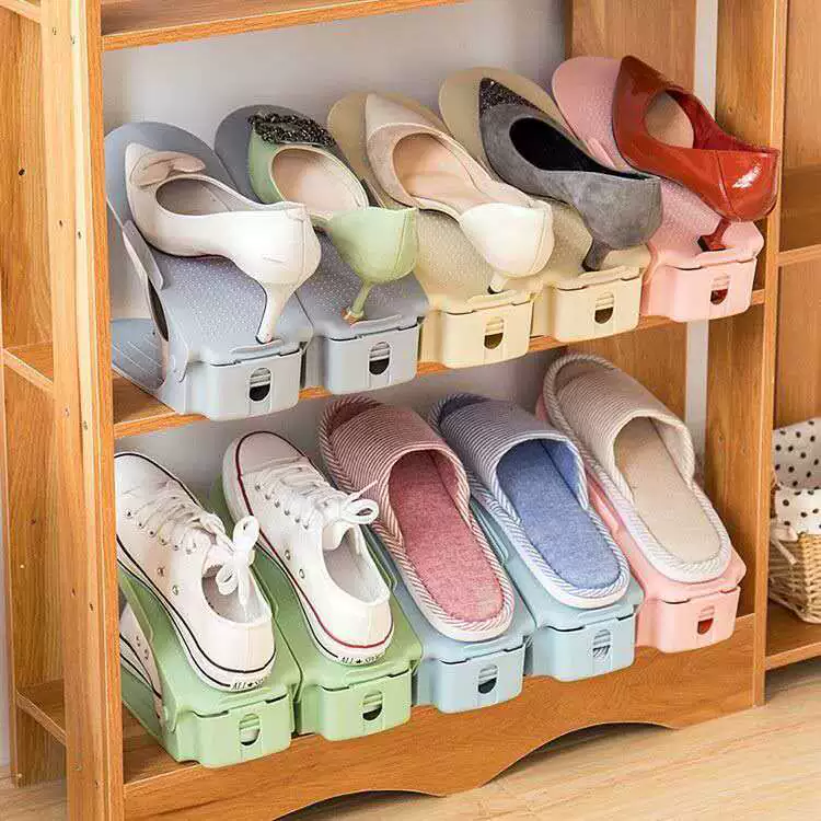 Четырехуровневая регулируемая подставка для обуви, обувница для общежития, органайзер для обуви, компактный органайзер, двухъярусное домашнее хранение, складной.
