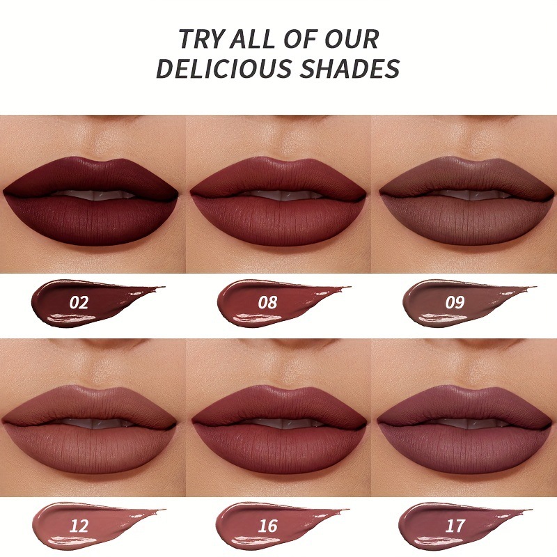 USHAS Amazon 6 colores líquidos transfronterizos lápiz labial esmalte de labios, lápiz labial de mujer, lápiz labial sin taza de lápiz labial mate