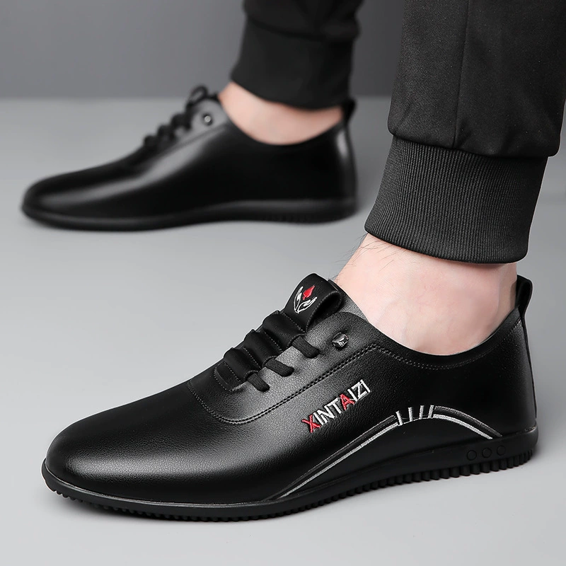 Men's white shoes for leather shoes, casual footwear, soft sole