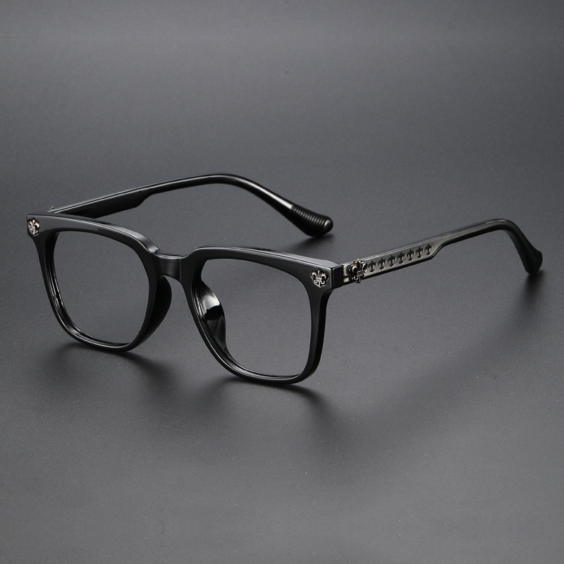Korean Style Versatile Glasses Frame for Big Faces, Retro Fashion Myopia Glasses for Men and Women, Black Frame Without Makeup 72318 Korean Style Versatile Glasses Frame for Big Faces, Retro Fashion Myopia Glasses for Men and Women, Black Frame Without Makeup 72318