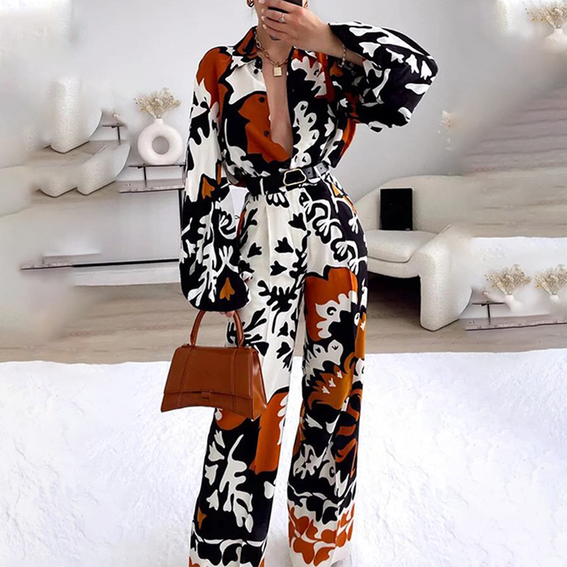 Women's Casual Elegant Color Block Polyester Printing Pants Sets display picture 2