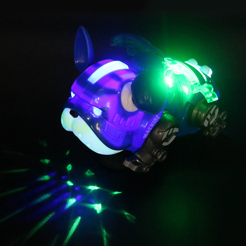 Nuevos productos transfronterizos, acrobacias universales eléctricas, perros robóticos giratorios, música, luces, perros violentos, juguetes rojos de Internet para niños eléctricos