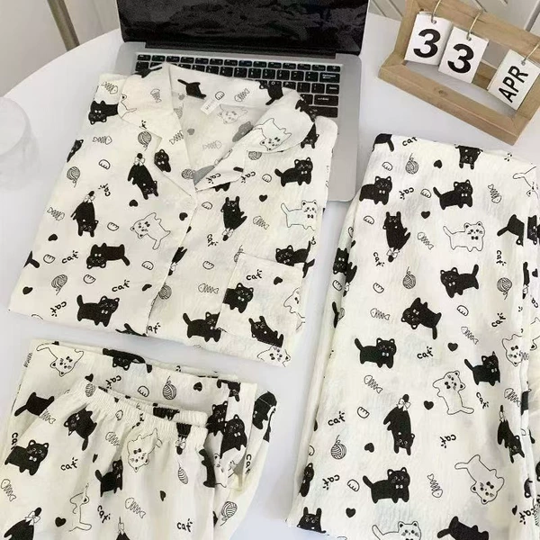 Yunduo Cotton-HCW-003# Cat Three-Piece Set
