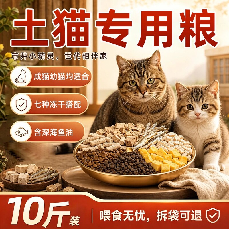 Special cat food for rural native cats 5kg Economical pack for kittens and adult cats, suitable for feeding stray cats, full-price 20 universal type large bag Special cat food for rural native cats 5kg Economical pack for kittens and adult cats, suitable for feeding stray cats, full-price 20 universal type large bag