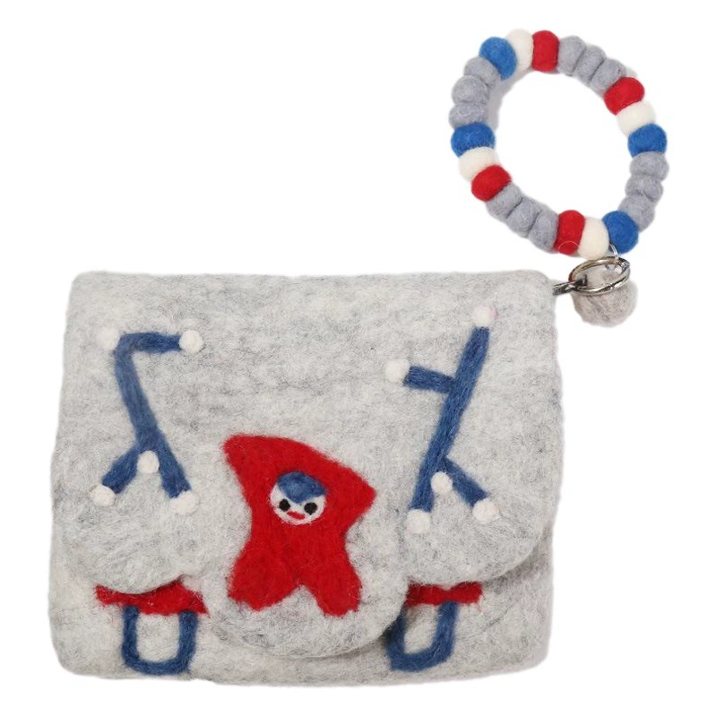 Новый Непальский Ручной Работы Шерстяной Войлок Клатч Снеговик Портмоне Сумка Для Мобильного Телефона Сумка Милая Большая Сумка