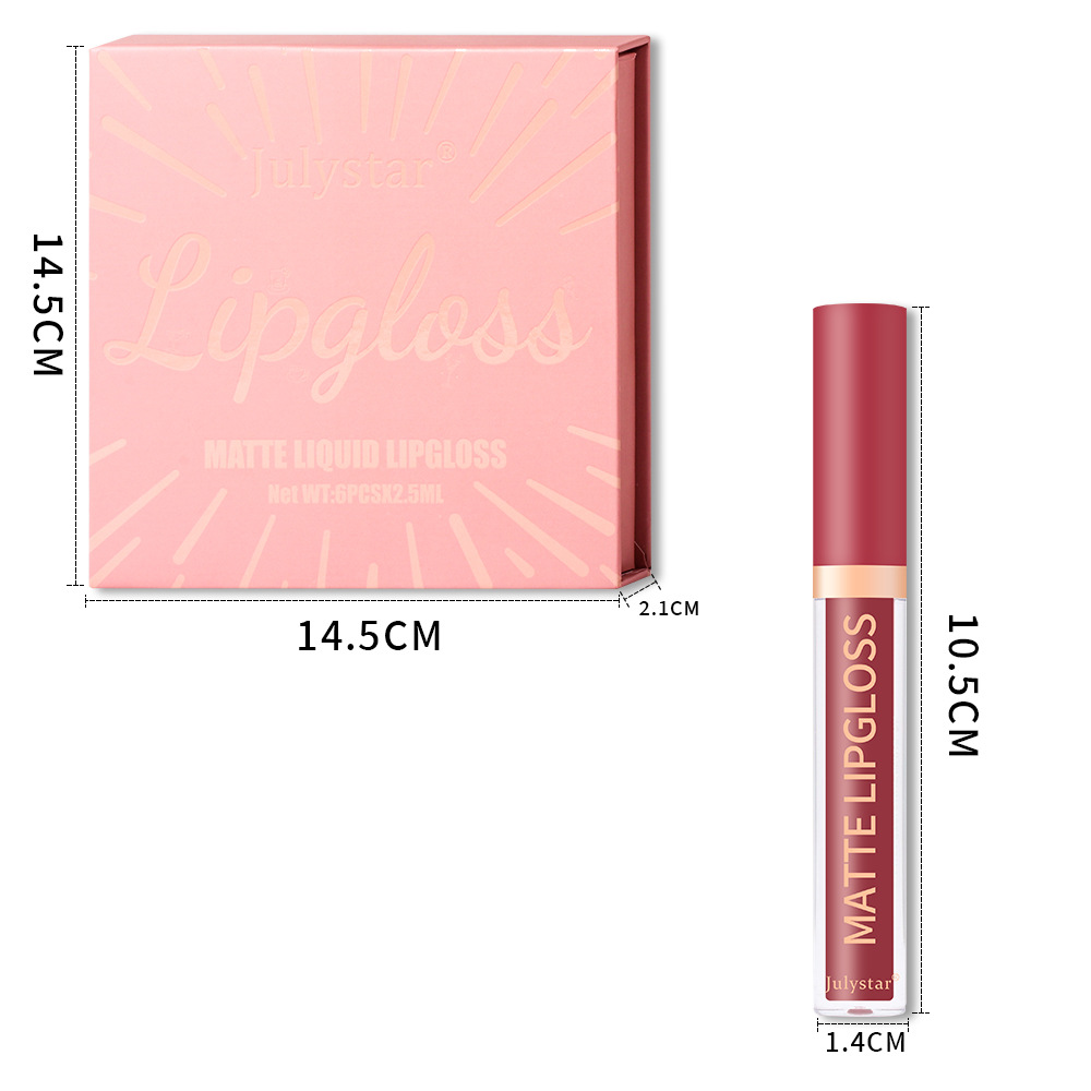 Amazon Foreign Trade Natural Long-lasting non-stick cup lip glaze set Box Velvet matte matte non-fading Lipstick set Application Scenario