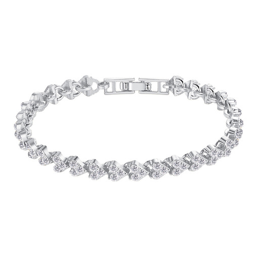 Best-selling diamond-studded heart-shaped Roman bracelet with unique design, Instagram-inspired minimalist crystal zirconium bracelet