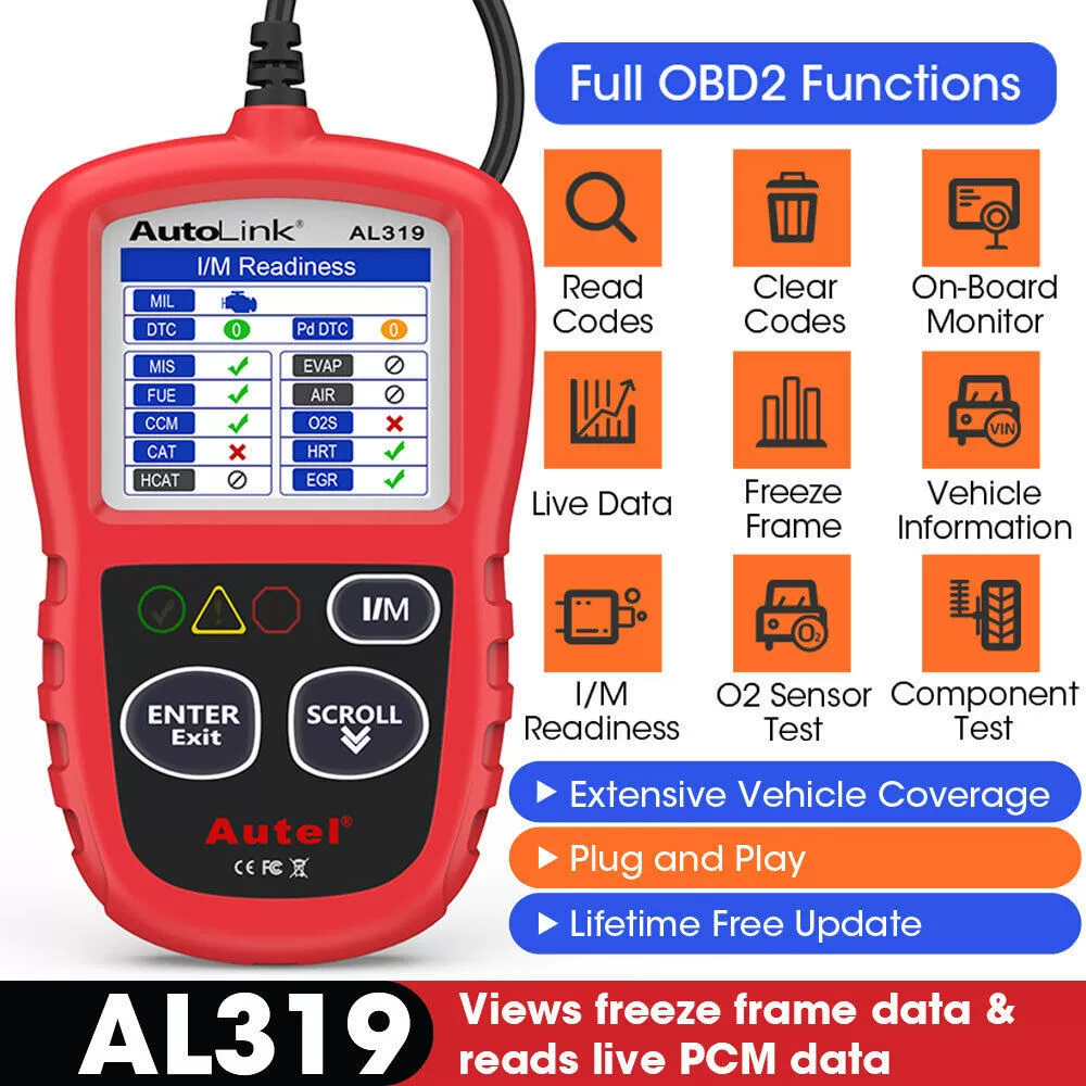 Читатель кода Daotong Autel Autolink AL319 Многоязычное зарубежное издание Онлайн-обновление