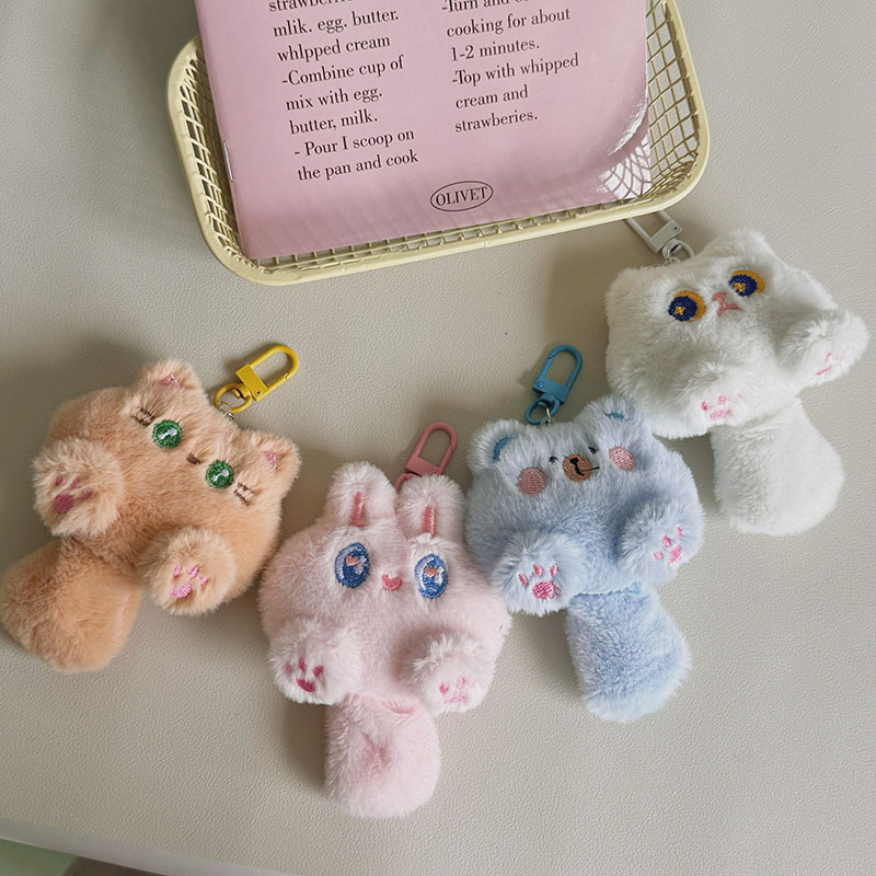 Llavero de gato con cola larga, diseño de dibujos animados, colgante de bolso o mochila, regalo lindo para estudiante o novia