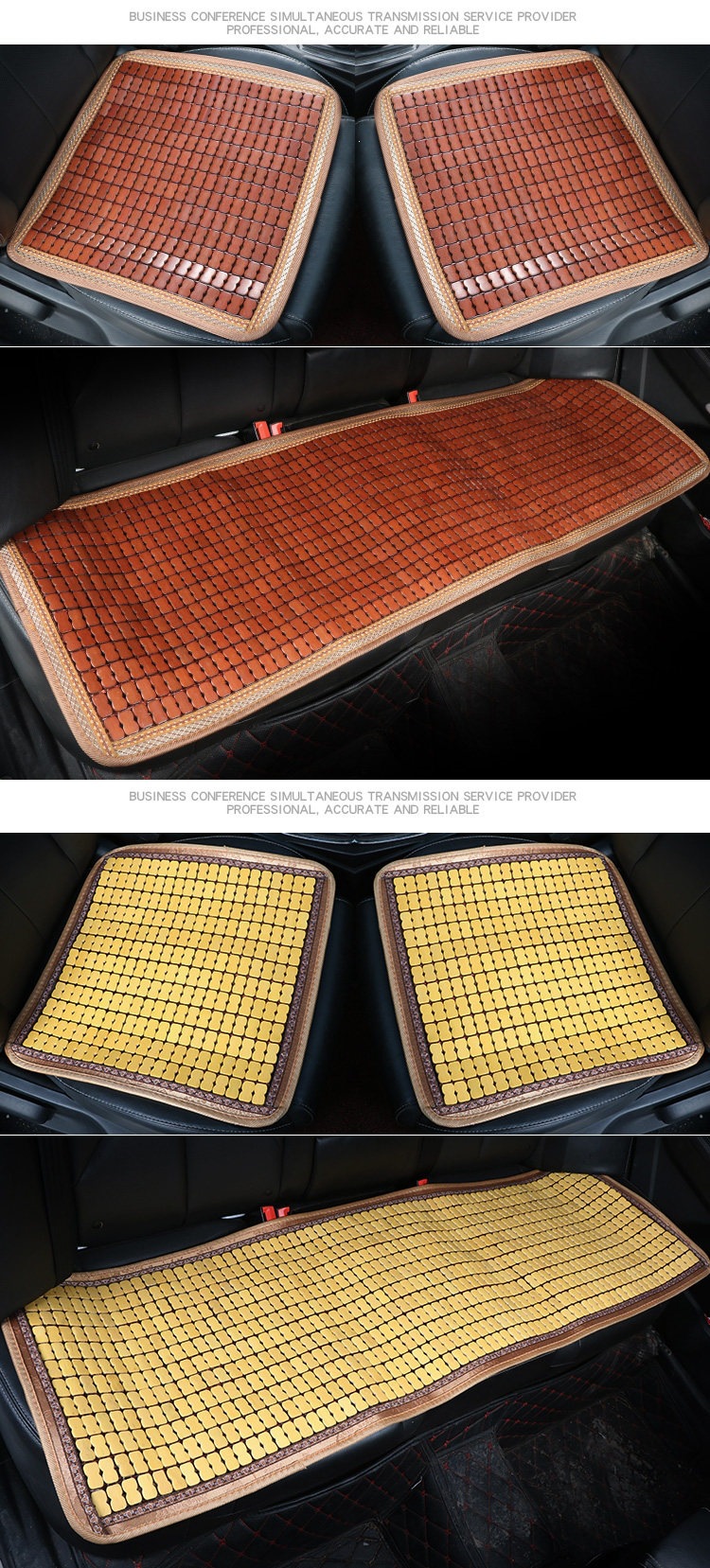 Car Seat Cushion Summer Cooling Mat Bamboo Sheet Single Mat Bamboo Block Mat Cooling Seat Cushion Breathable Mahjong Bamboo Sheet Three-Piece Set