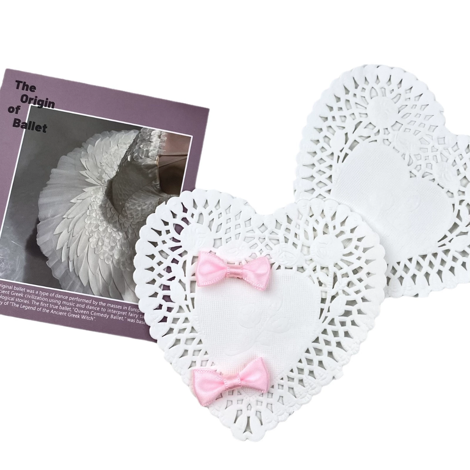 Decorative Paper Doilies, White Round & Heart Shapes, 10 sheets/bag, 11.5 cm Diameter