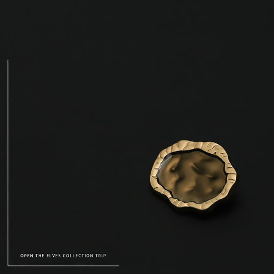 YOKO Shaped Metal Curry Button Small Fragrant Egyptian-style Suit Tweed Jacket Double-sided Buckle