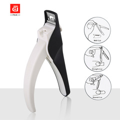 Manicure one-word cutting DIY French nail plate cutting U-shaped nail clipper, UV light extension shaping storage nail fragments scissors