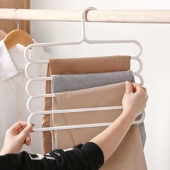 Creative multi-functional five-layer pants hanger drying rack multi-layer space-saving anti-skid pants cabinet storage rack