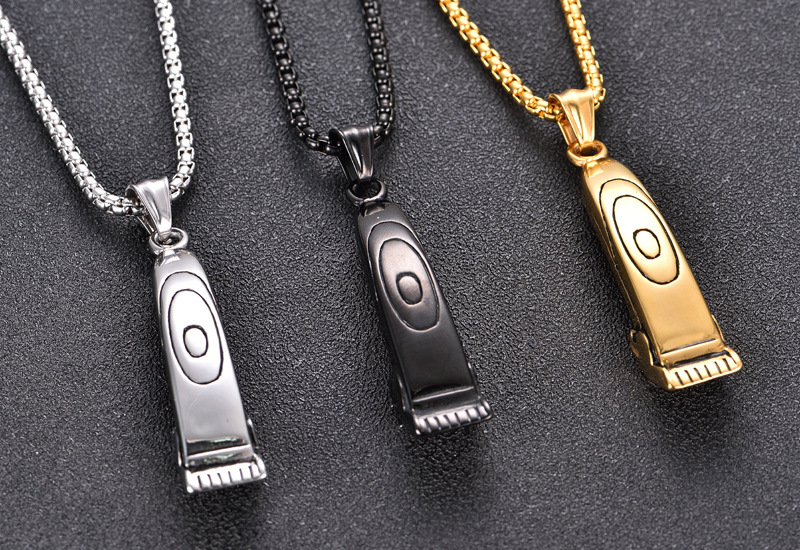 Holiday Occasion Titanium Steel Material Retro Punk Solid Color Titanium Steel Stoving Varnish Men's Pendant Necklace Men Pendant Necklaces