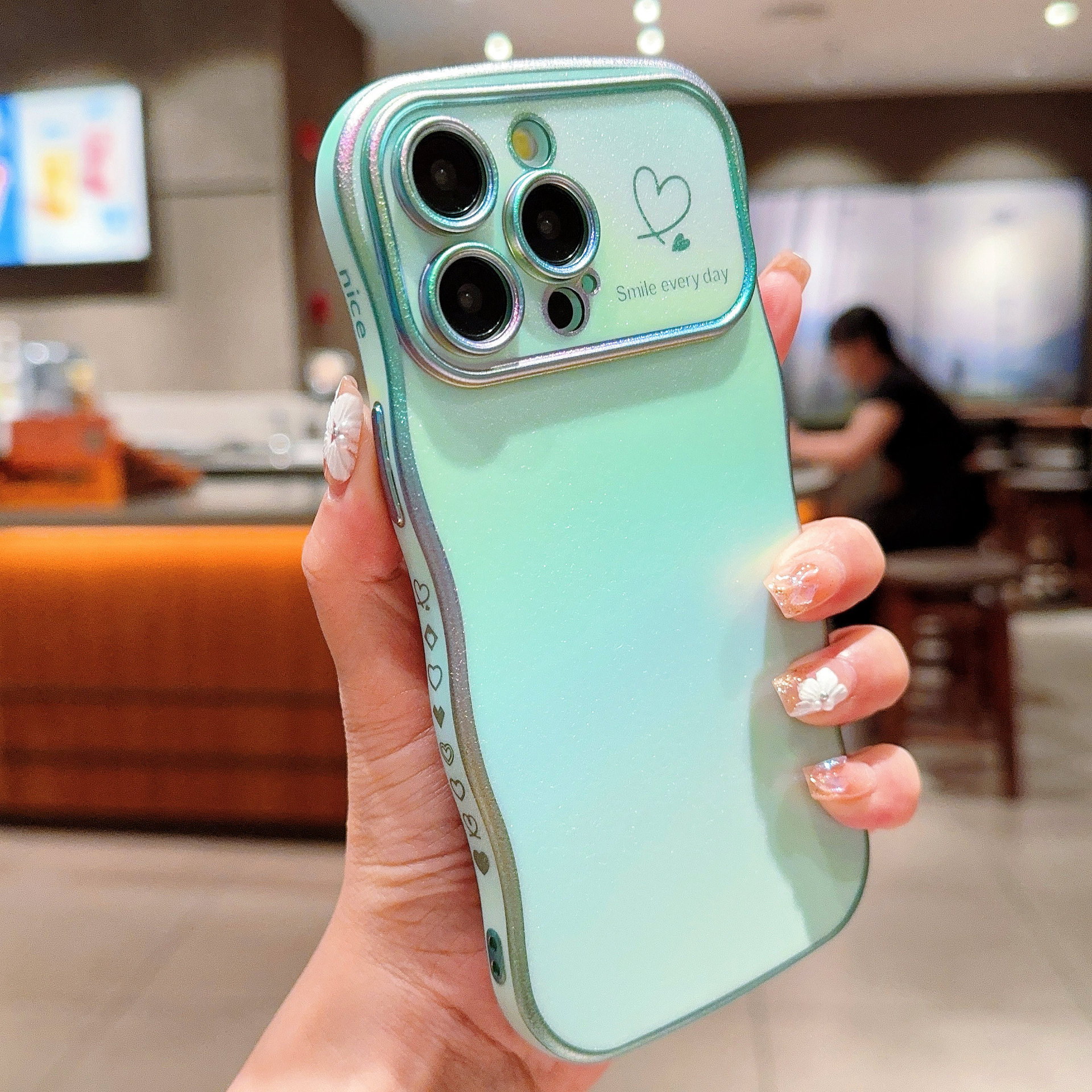 Nuevo color de seda brillante pantalla de seda para Apple 17 proMax caso de teléfono móvil gradiente todo incluido iphone 16 comercio exterior