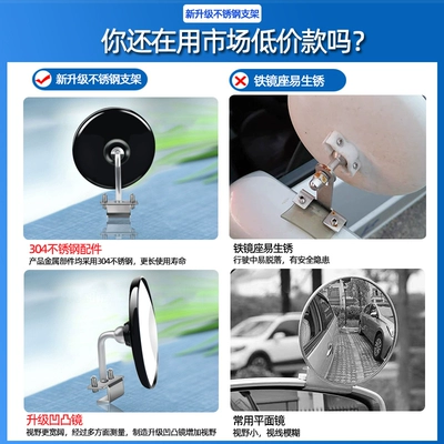 Large field of view rear view auxiliary mirror, Coach car rearview mirror, auxiliary