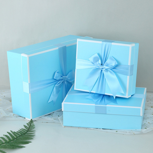 Bow gift box Chinese Valentine's Day gift box gift packaging box souvenir gift box sky blue gift box