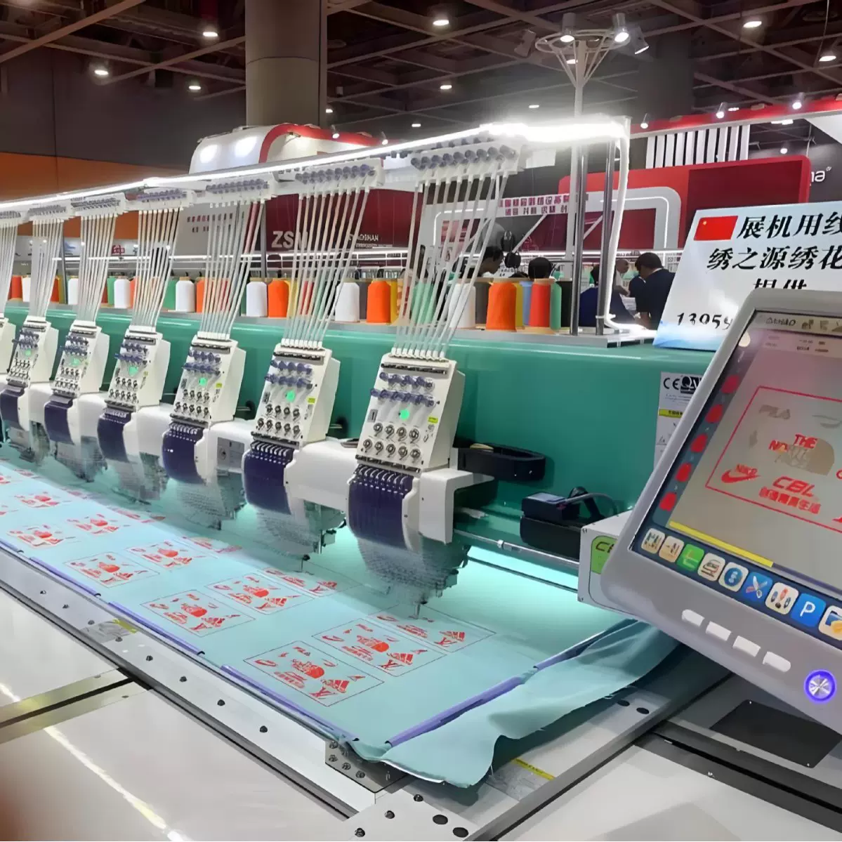 厂家直销电脑绣花机机械设备马头机高速度亮片绣花机二手刺绣机