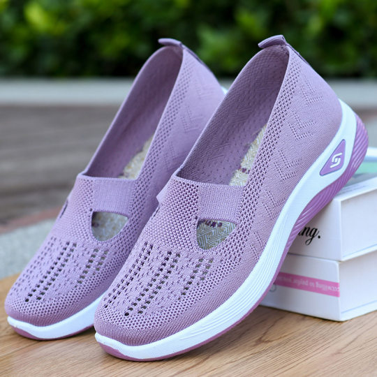 Summer Women's Shoes, Old Beijing Cloth Shoes, Non-Slip, Hollow, Breathable, Lightweight and Comfortable, Middle-Aged and Elderly Mother's Shoes, Drop Shipping