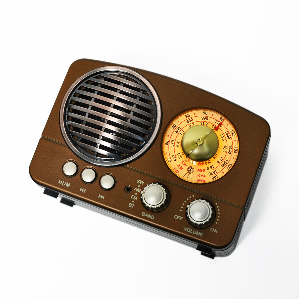 Altavoz retro Bluetooth portátil MIER, recargable con tarjeta y radio, entrega por unidad, al por mayor