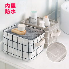布藝收納盒 化妝品小方盒棉麻盒桌面雜物收納盒 小衣物襪子收納籃