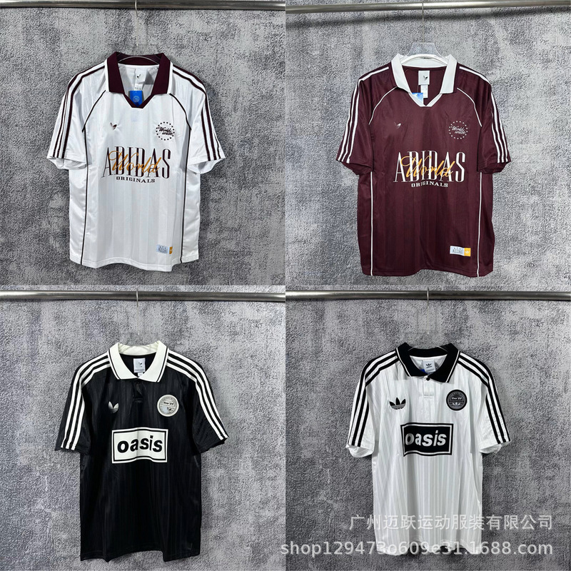 Wholesale retro clover co-branded POLO shirts, football sports casual oasis short-sleeve couple jerseys for men and women, cross-border Wholesale retro clover co-branded POLO shirts, football sports casual oasis short-sleeve couple jerseys for men and women, cross-border