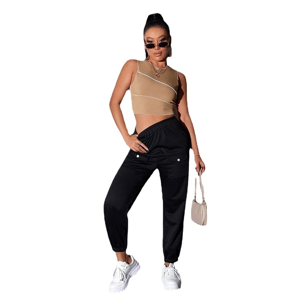 Voya 2026 Summer European And American Bestseller Solid Color Slim Fit Sleeveless Versatile Tank Top For Women_ecoleips.com