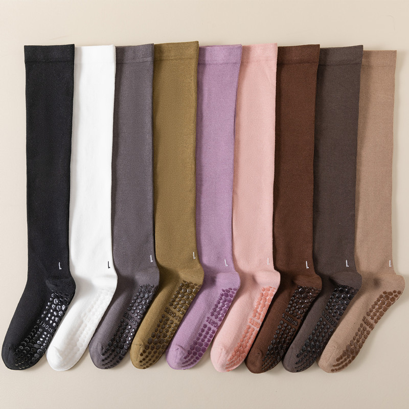 Yoga Socks Professional Non-Slip Calf Socks Women's Fitness Dance Pressure Long-Tube Pilates Sports Muscle Mid-Tube Socks