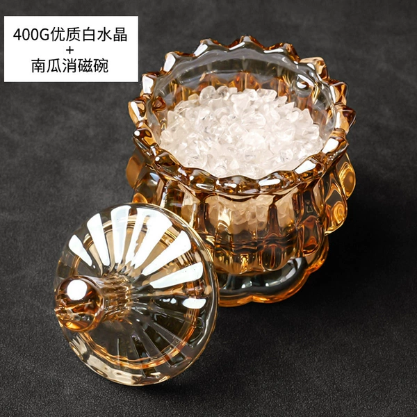 400g high -quality white crystal+pumpkin magnetic bowl