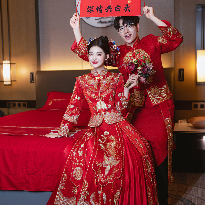 Xiuhe Clothing Bride 2025 New Chinoiserie Wedding Clothing Small Wedding Toast Clothing Plus Size Dress Couple Xiuhe Clothing