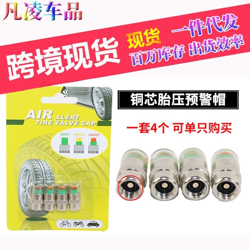 汽车胎压监测器铜芯防盗胎压帽 不锈钢气门嘴 通用型高精度胎压帽