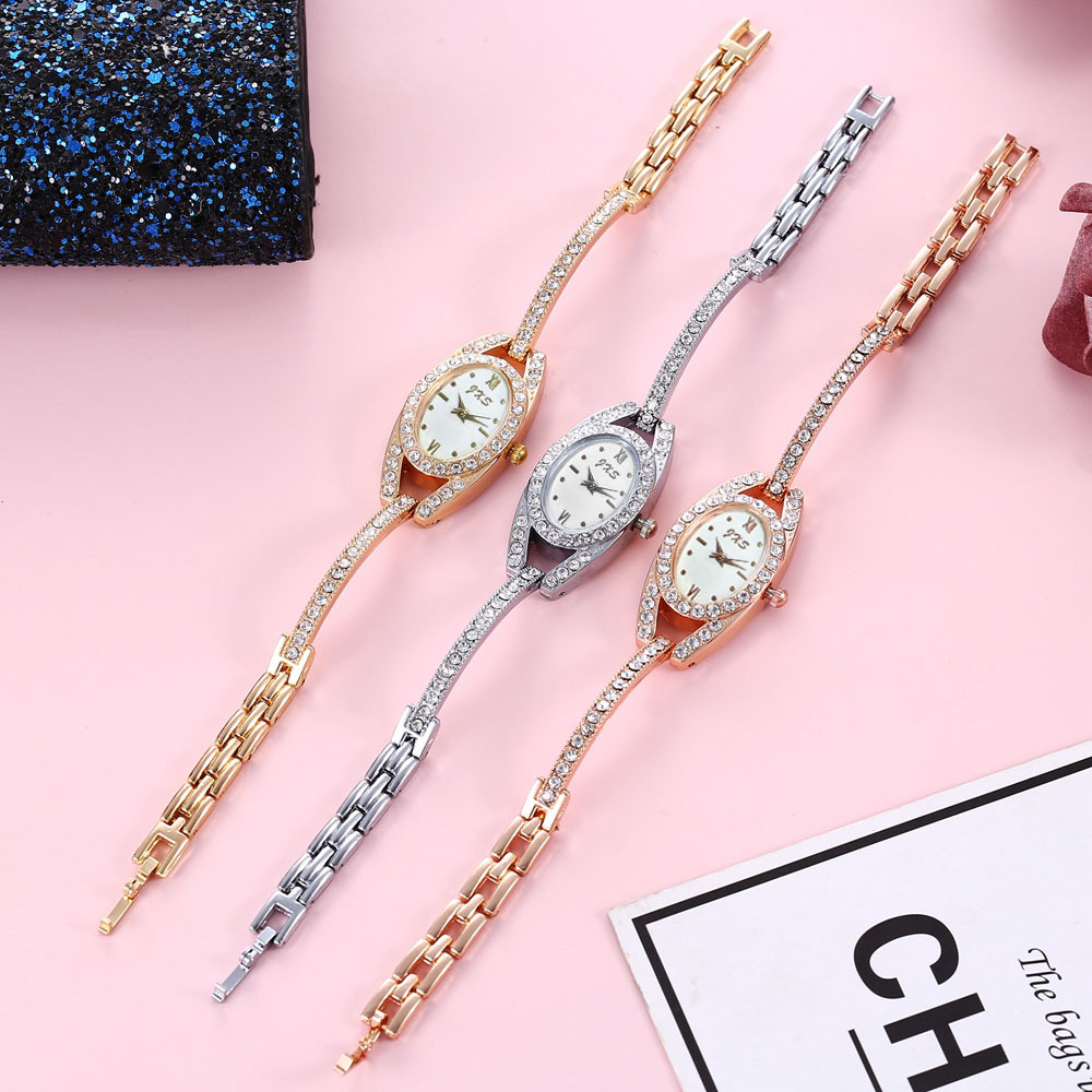 Transfronteriza transmisión en vivo reloj de estudiante femenino reloj de diamante oval ins estilo universitario temperamento pequeño dial pulsera reloj