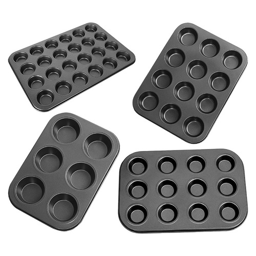 Muffin Cup Mold 2412 Holes Baking Tray Carbon Steel Baking Utensils Commercial Cake Tart Baking Mold Oven Baking Tray