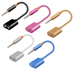 km/ky173 Audio Adapter 3.5 One-Two Couple Splitter Headset Branch Line Couple Headset Line