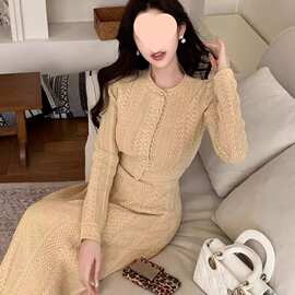 ORG 奶茶色优雅通勤上衣半身长裙小香风套装女W图片色套装