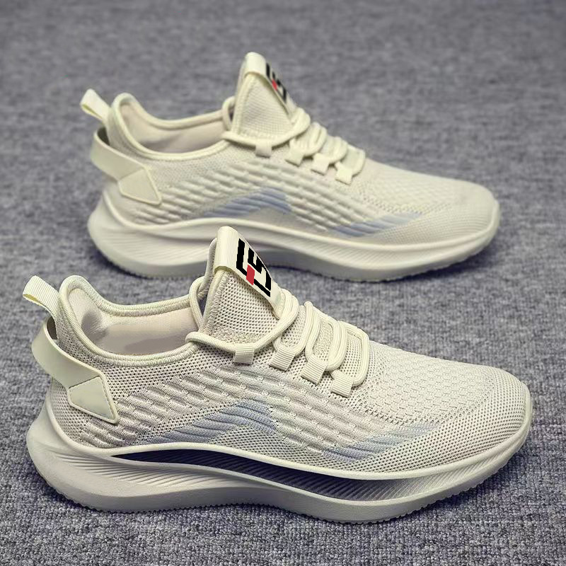 Zapatos de hombre de gran tamaño primavera nuevos zapatos deportivos casuales para hombre moda Flying Weaving transpirable tendencia de zapatos individuales al por mayor