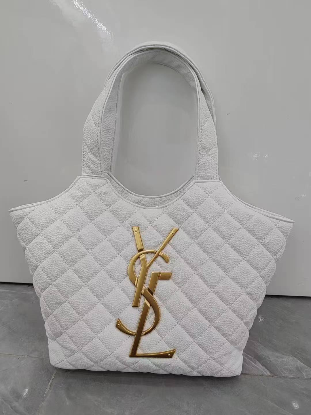 [Etiqueta abotonable] Nuevo estilo Yangshulin retro tote de gran capacidad rombo bolso de axila portátil bolso de compras de todo fósforo mujer